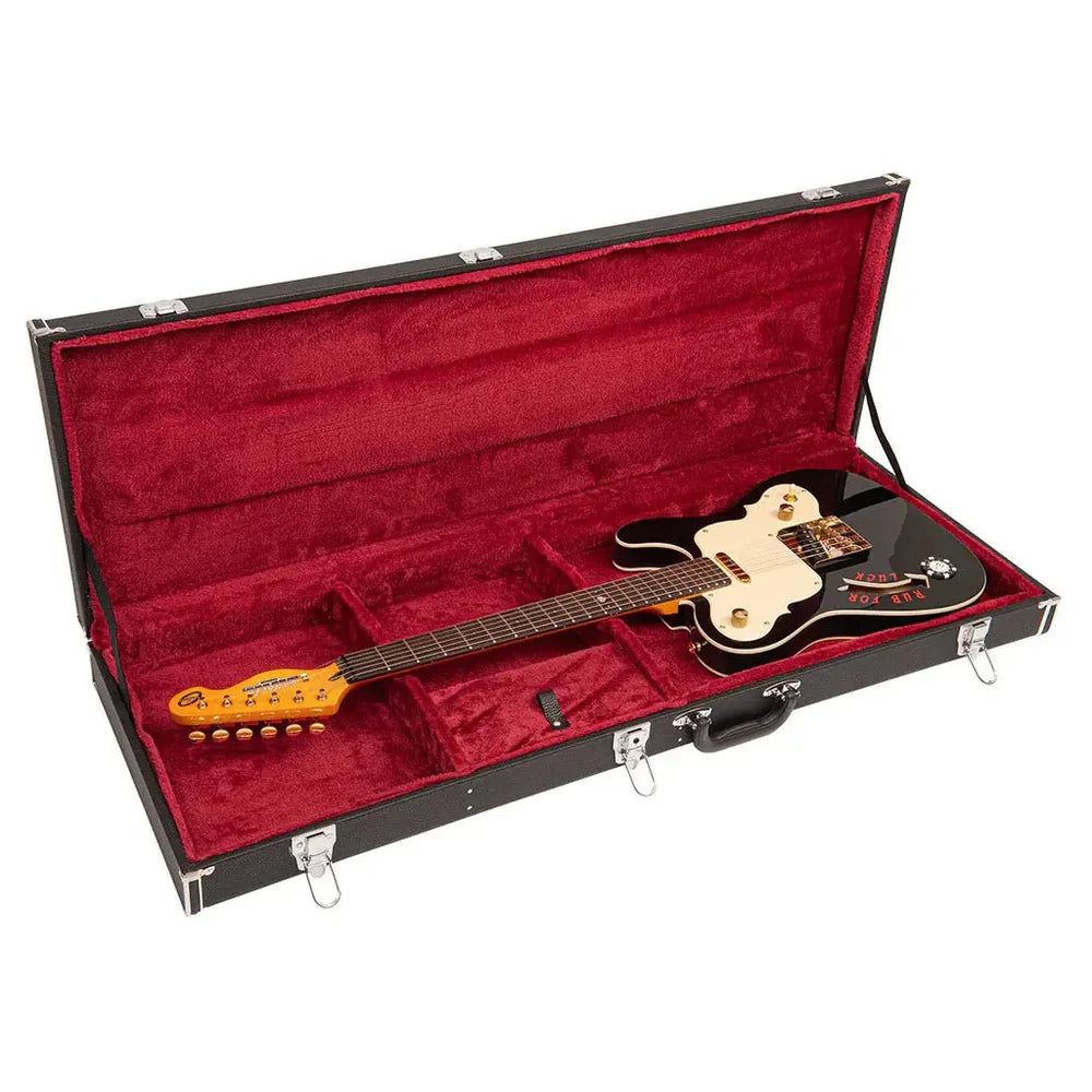 Vintage Joe Doe 'Gambler' Electric Guitar ~ Roulette Wheel Black with Case (in store!)