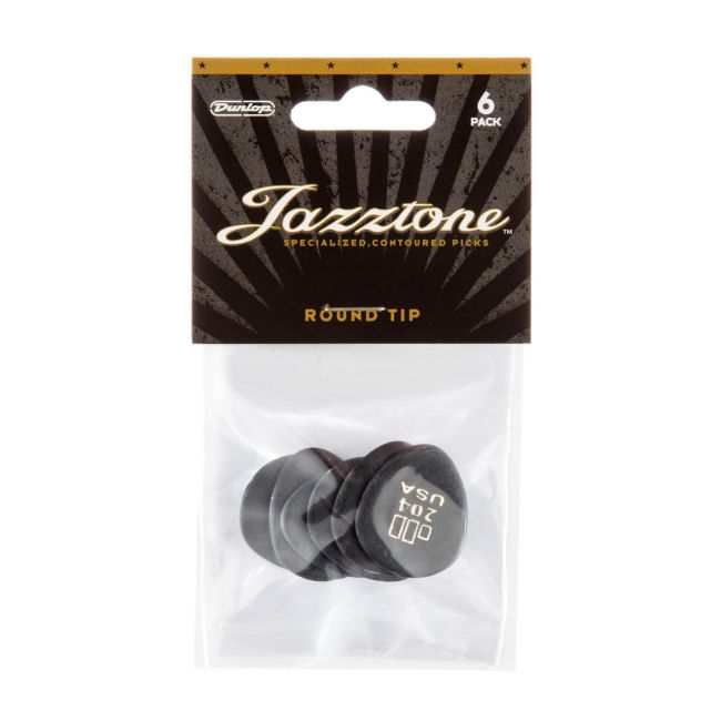 Dunlop Jazztone Round Tip 204 -plektra, 6kpl