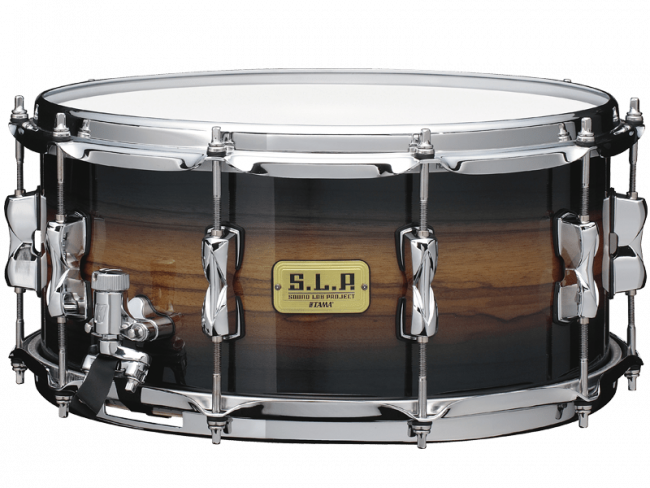 Tama S.L.P. Feat. Hybrid Bubinga & maple w/zebrawood ulkok.