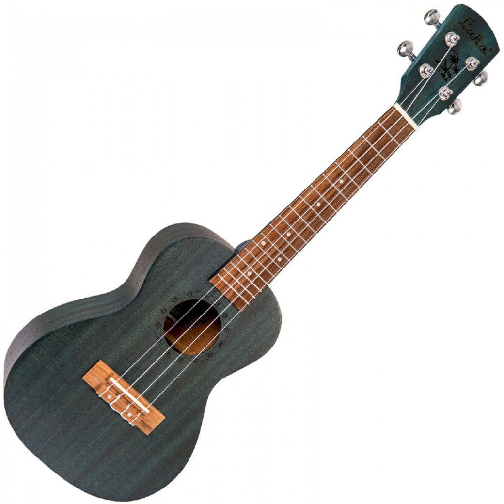 Laka Sapele Series Concert Ukulele & Bag ~ Midnight Blue - Aron Soitin