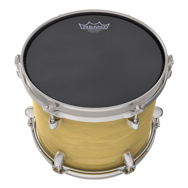 Remo 12" Ambassador Suede Black - Aron Soitin