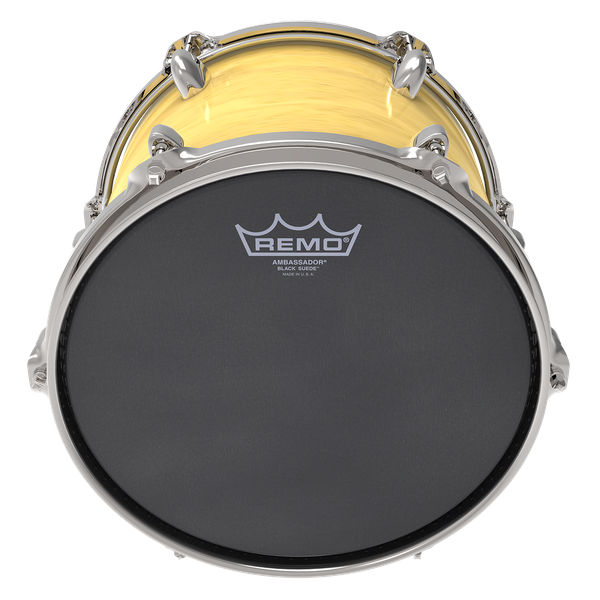 Remo 10" Ambassador Suede Black - Aron Soitin
