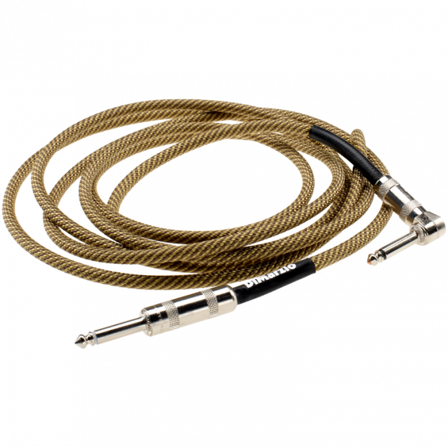 DiMarzio Tweed kitarakaapeli, 6m kulma/suora - Aron Soitin