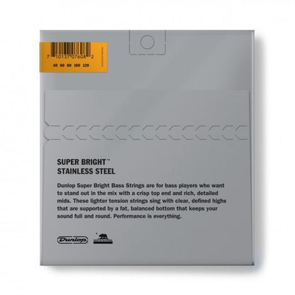 Dunlop Super Bright Steel 40-120 Medium Scale - Aron Soitin