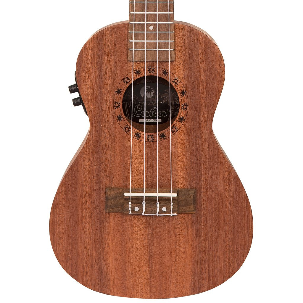 Laka Mahogany Series Electro-Acoustic Ukulele & Carry Bag ~ Concert - Aron Soitin