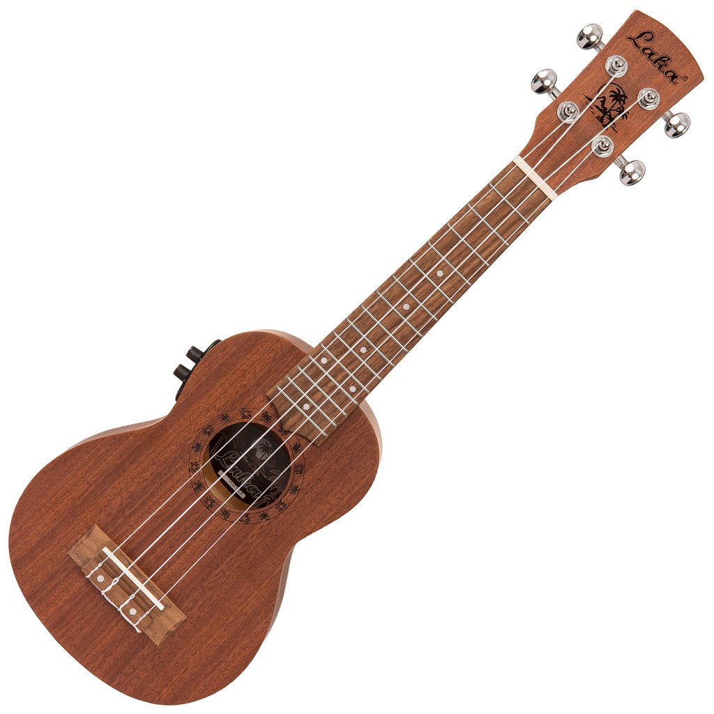 Laka VUS10EA Mahogany Series Electro-Acoustic Ukulele & Carry Bag ~ Soprano - Aron Soitin