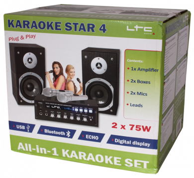 LTC KARAOKE STAR 4 ALL-IN ONE SET, 2 X 75W - Aron Soitin