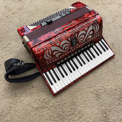 Weltmeister Stella 96-Bass Piano Accordion - Red Pearloid (used)