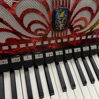 Weltmeister Stella 96-Bass Piano Accordion - Red Pearloid (used)