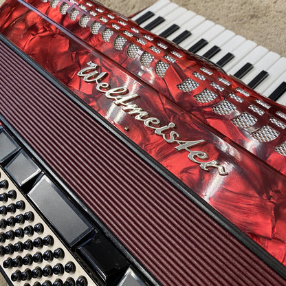 Weltmeister Stella 96-Bass Piano Accordion - Red Pearloid (used)