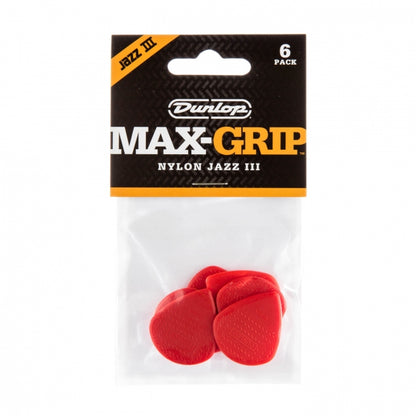 Dunlop Max-Grip Jazz III Nylon -plektrat, 6kpl - Aron Soitin