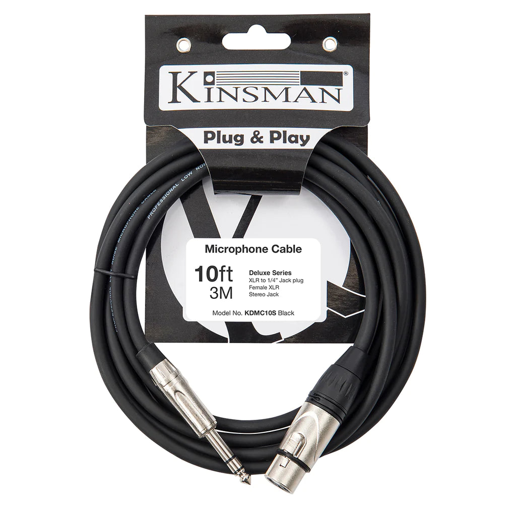 Kinsman Deluxe Stereo Microphone Cable ~ 10ft/3m - Aron Soitin