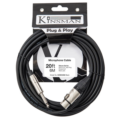 Kinsman Deluxe Mono Microphone Cable ~ 20ft/6m - Aron Soitin