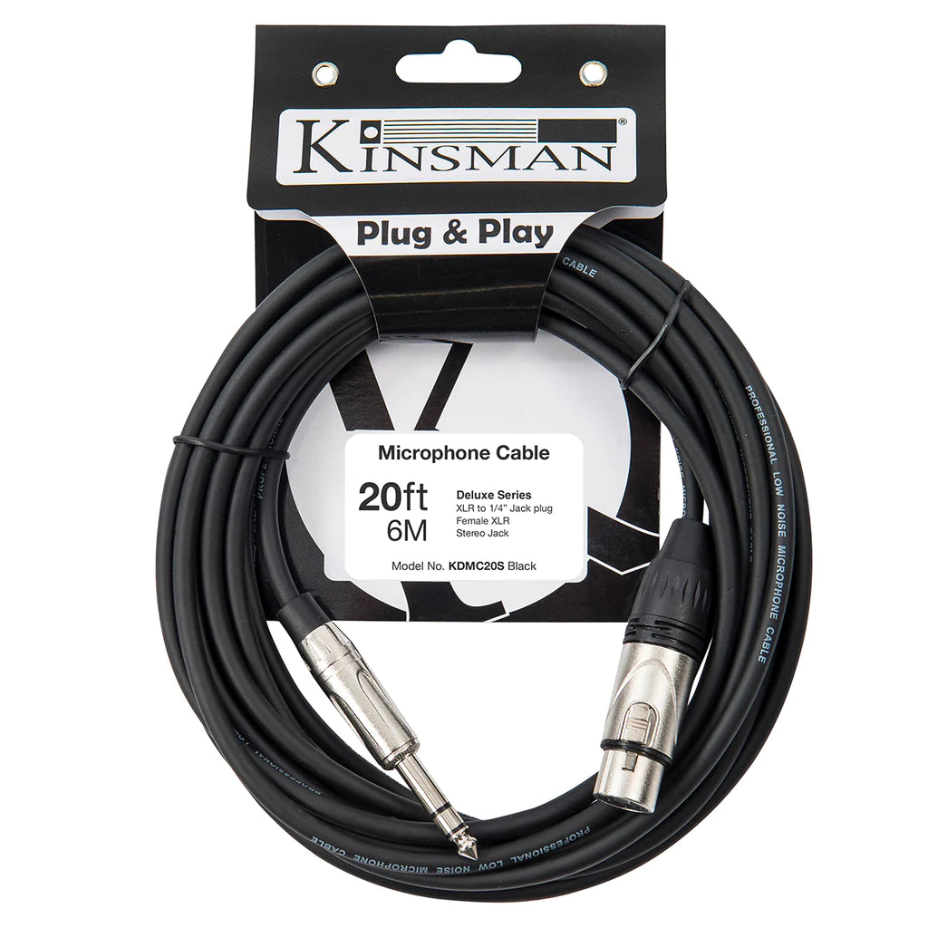 Kinsman Deluxe Stereo Microphone Cable ~ 20ft/6m - Aron Soitin