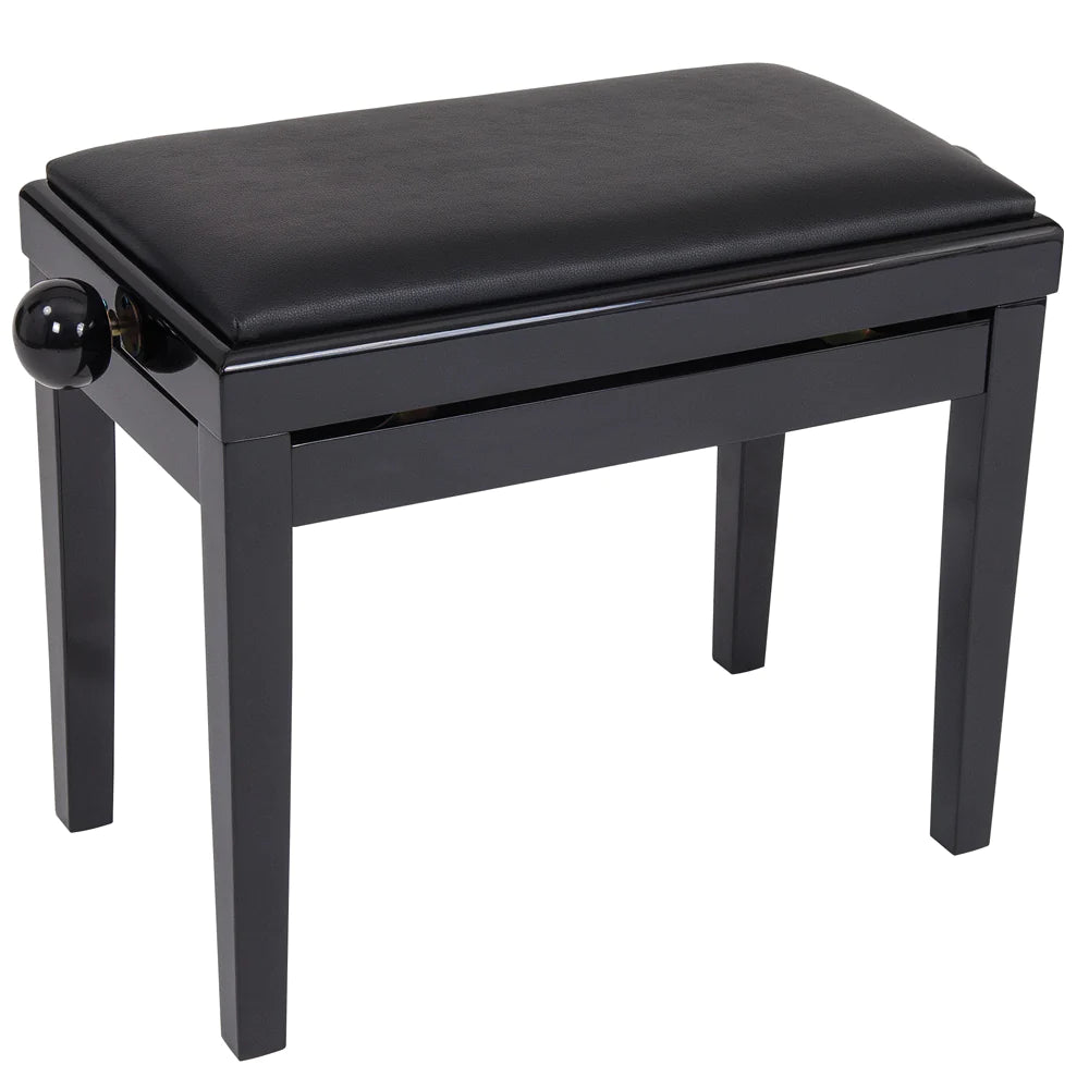 Kinsman Adjustable Piano Bench ~ Polished Gloss Black - Aron Soitin