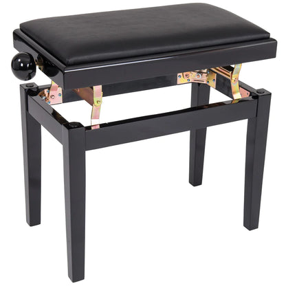 Kinsman Adjustable Piano Bench ~ Polished Gloss Black - Aron Soitin