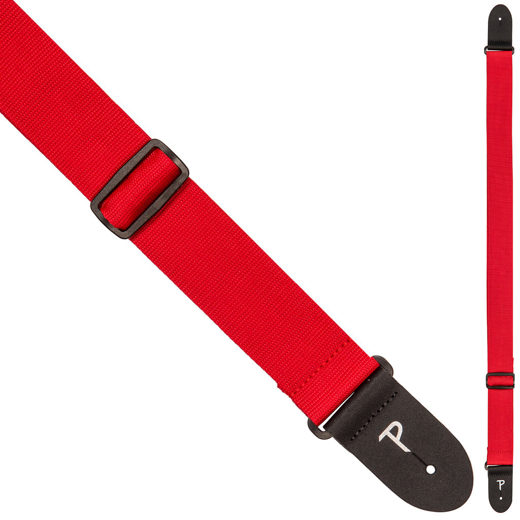 Perri's Polyester Extra Long Guitar Strap ~ Red - Aron Soitin