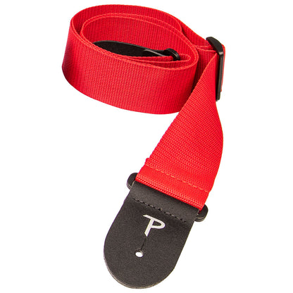 Perri's Polyester Extra Long Guitar Strap ~ Red - Aron Soitin