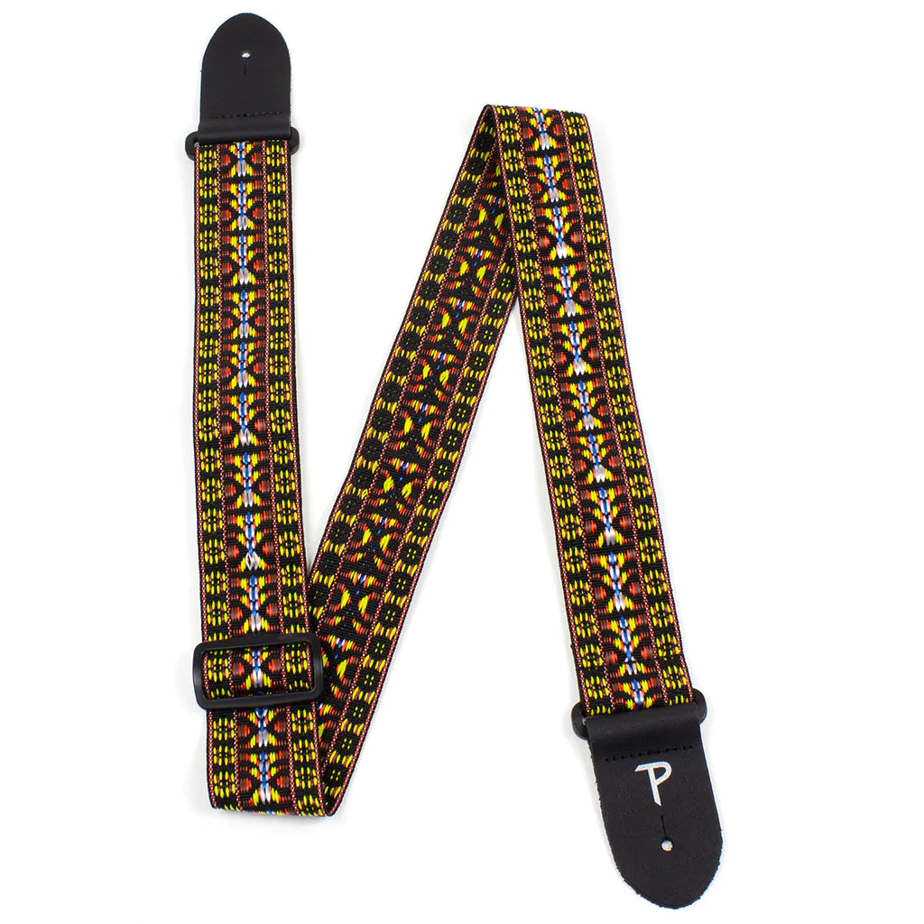 Perri's 2" Retro Hootenanny Poly Guitar Strap Yellow Brown - Aron Soitin