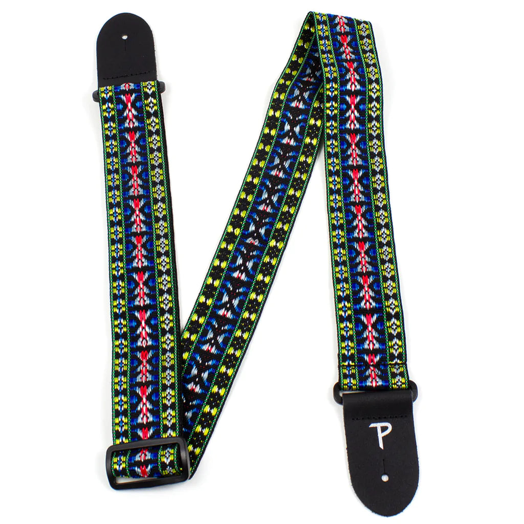 Perri's 2" Retro Hootenanny Poly Guitar Strap Blue Yellow Red - Aron Soitin