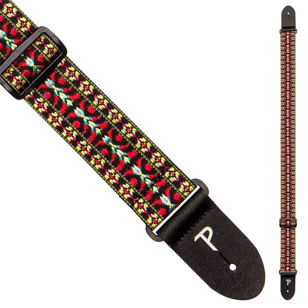 Perri's 2" Retro Hootenanny Poly Guitar Strap ~ Yellow Red - Aron Soitin