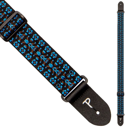 Perri's 2" Retro Hootenanny Poly Guitar Strap ~ Blue - Aron Soitin