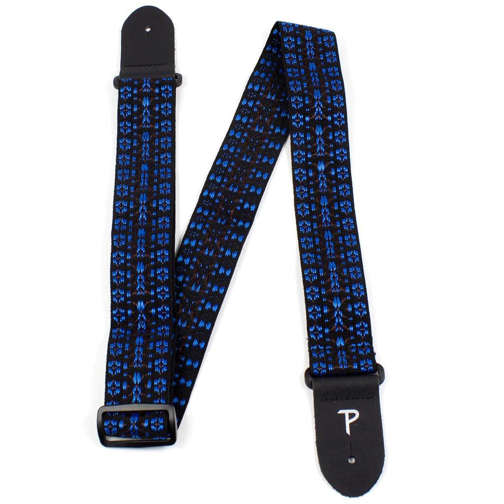 Perri's 2" Retro Hootenanny Poly Guitar Strap ~ Blue - Aron Soitin