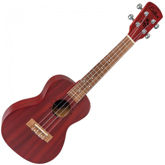 Laka Sapele Series Concert Ukulele & Bag ~ Red - Aron Soitin