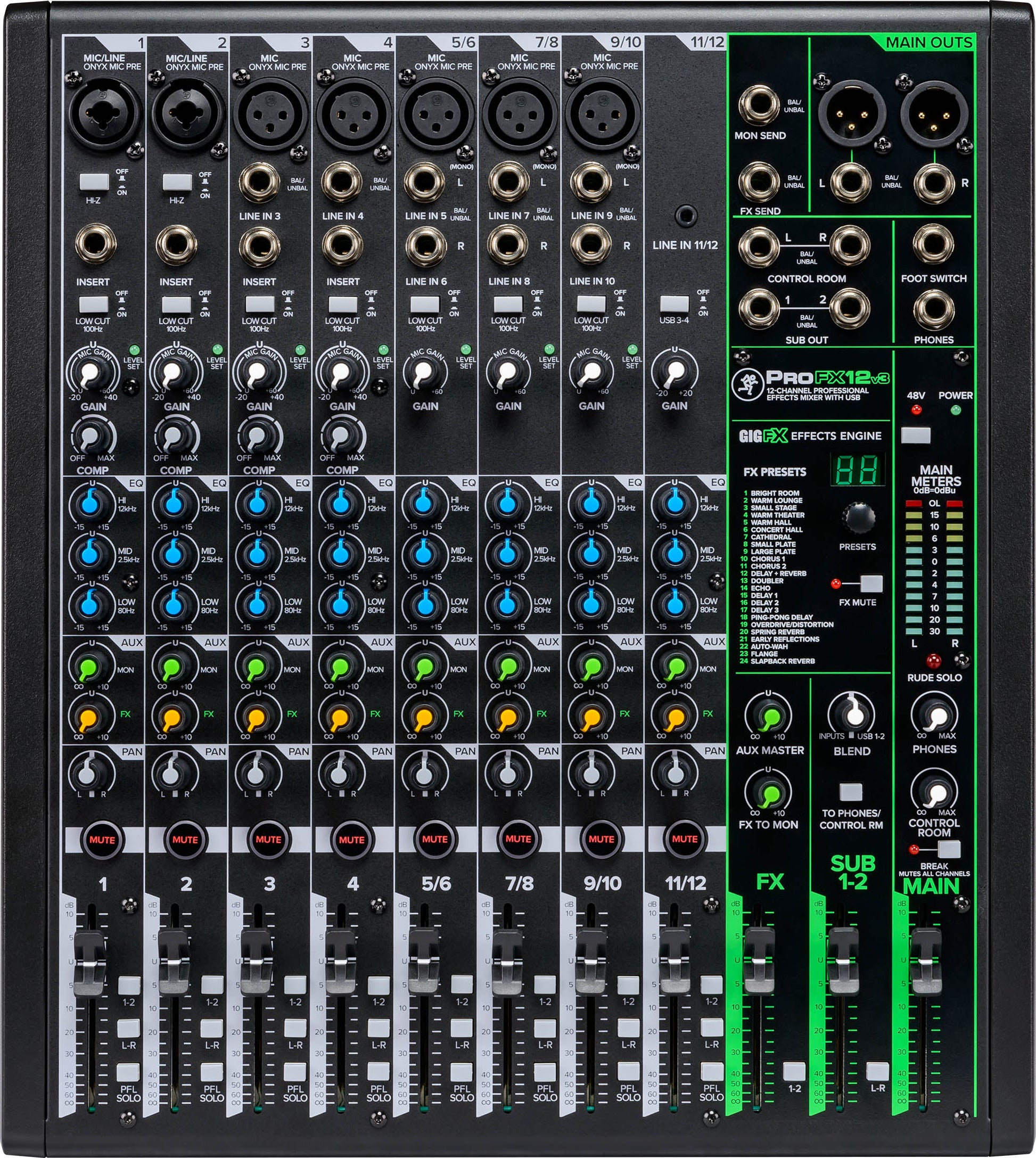 Mackie ProFX12v3 12 Channel Professional Effects Mixer with USB - Aron Soitin