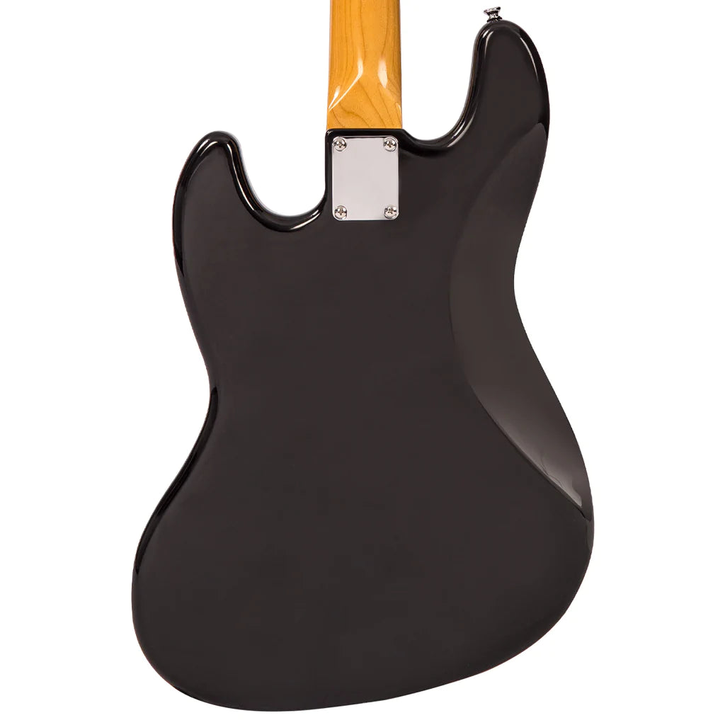 Vintage V49 Coaster Series Bass Guitar ~ Gloss Black - Aron Soitin