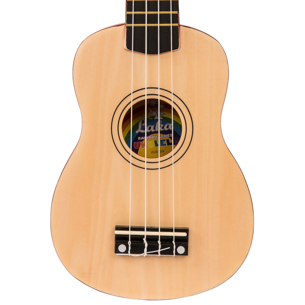 Laka Rainbow Series Soprano Ukulele & Carry Bag ~ Natural - Aron Soitin