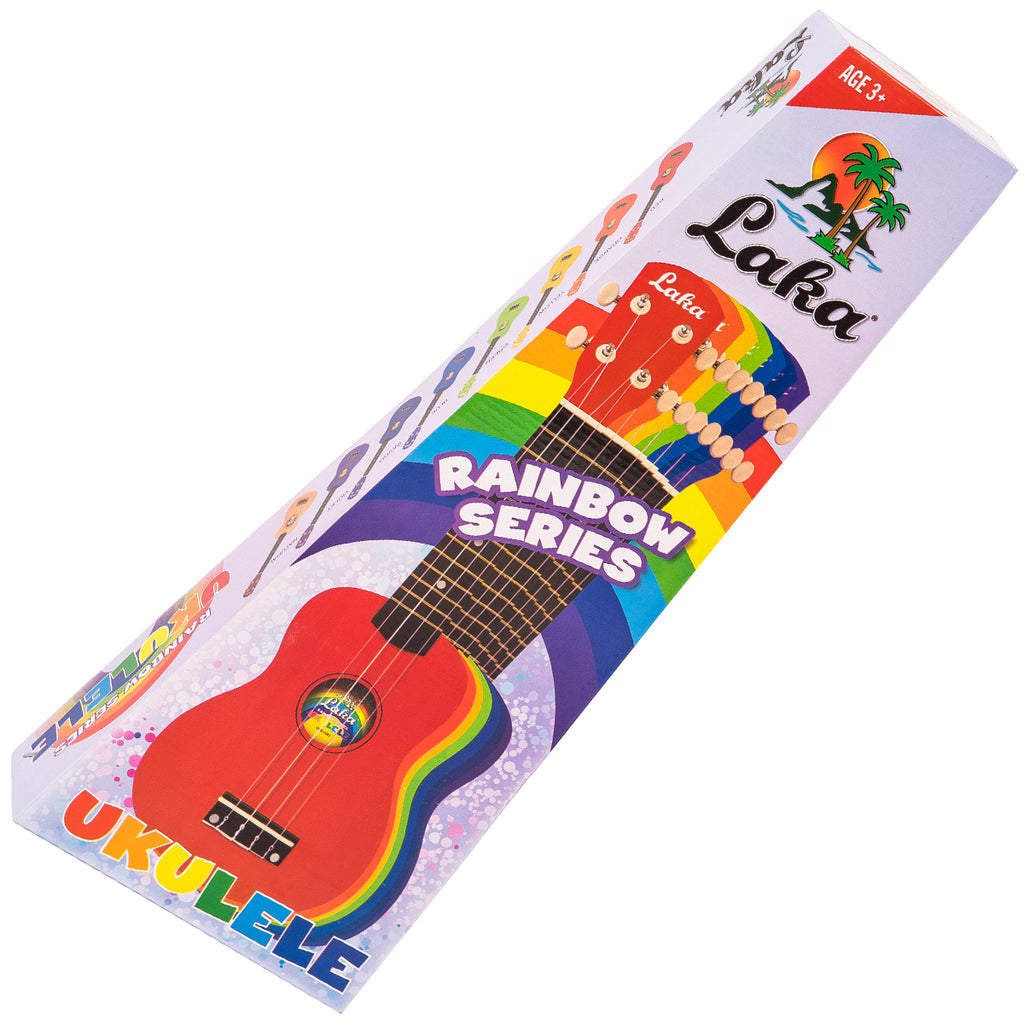 Laka Rainbow Series Soprano Ukulele & Carry Bag ~ Natural - Aron Soitin