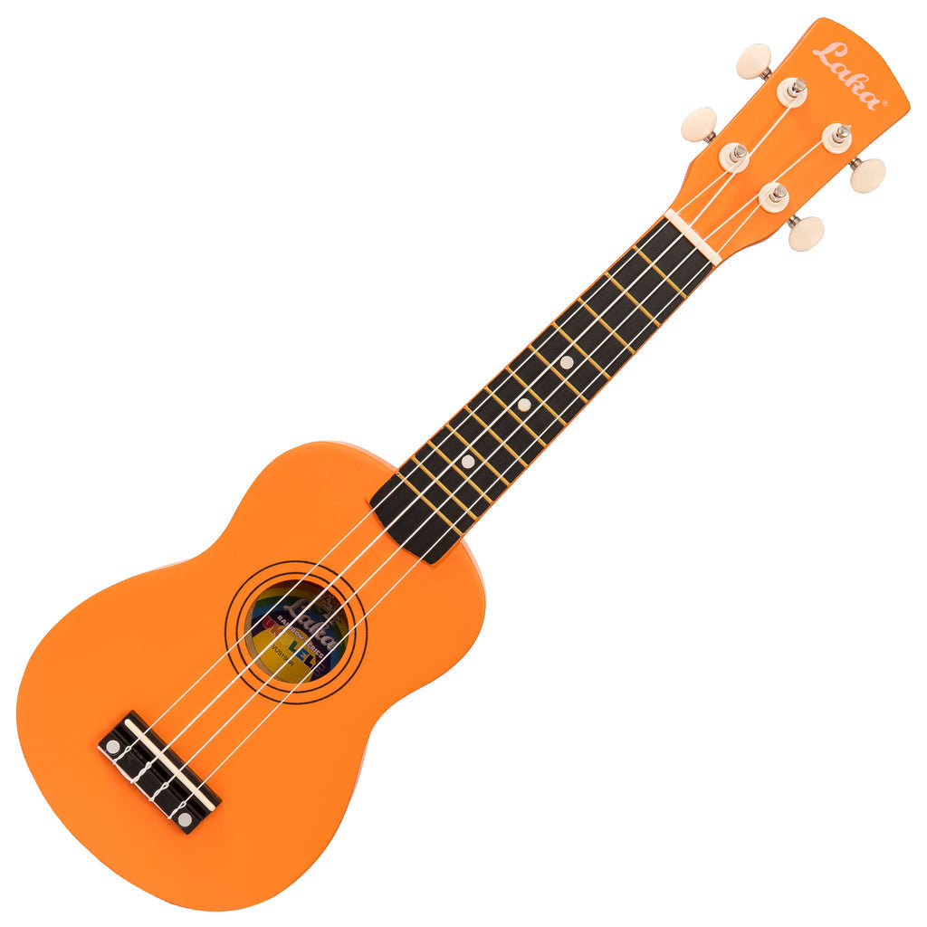 Laka Rainbow Series Soprano Ukulele & Carry Bag ~ Orange - Aron Soitin