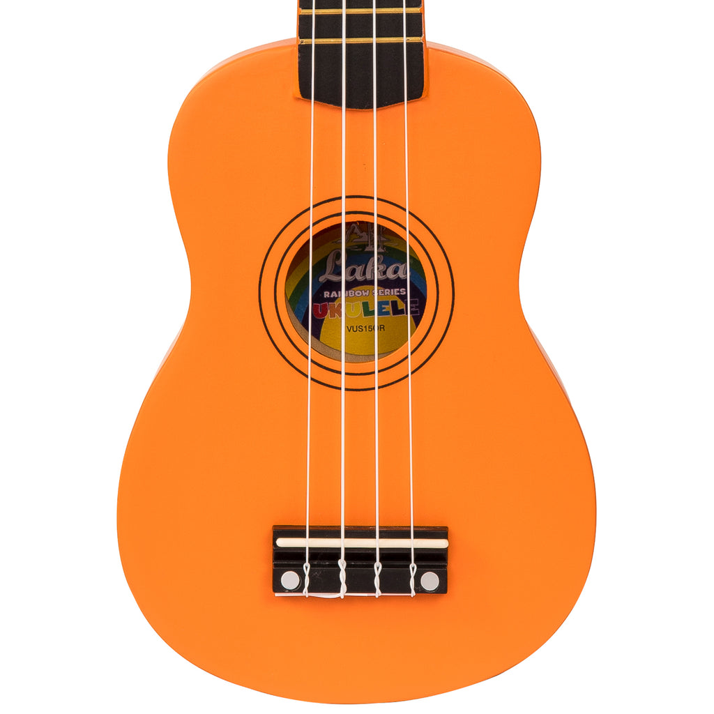 Laka Rainbow Series Soprano Ukulele & Carry Bag ~ Orange - Aron Soitin