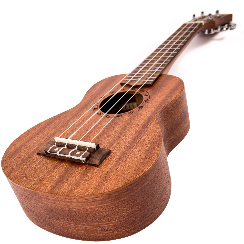 Laka Sapele Series Soprano Ukulele & Bag ~ Natural - Aron Soitin