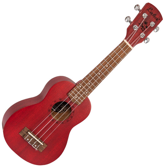 Laka Sapele Series Soprano Ukulele & Bag ~ Red - Aron Soitin