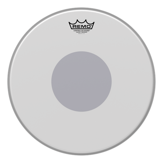 Remo 14" Emperor Coated Black Dot -virvelikalvo - Aron Soitin