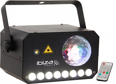 IBIZA LIGHT 3IN1 ASTRO, STROBE JA LASER OMINAISUUKSILLA - Aron Soitin