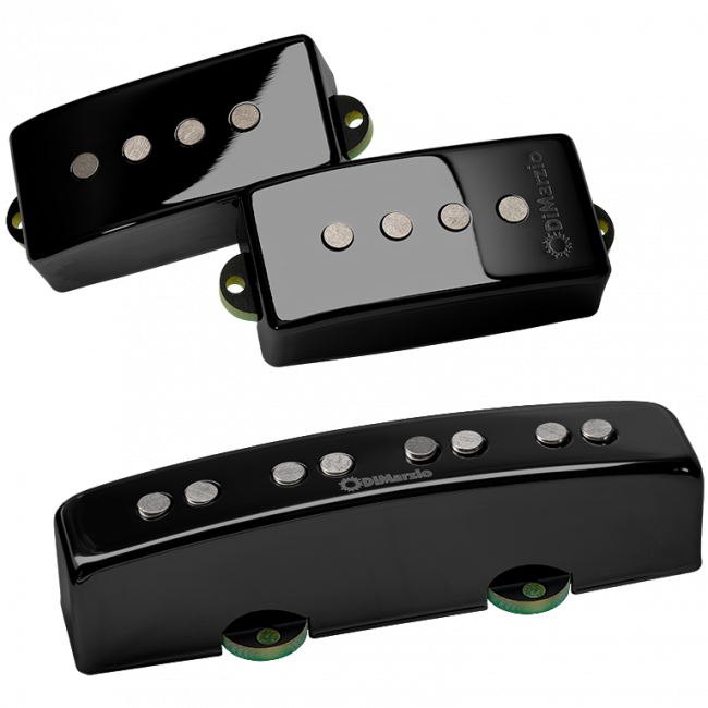 DiMarzio DP306 Sixties PJ setti, Gloss Black Metal - Aron Soitin