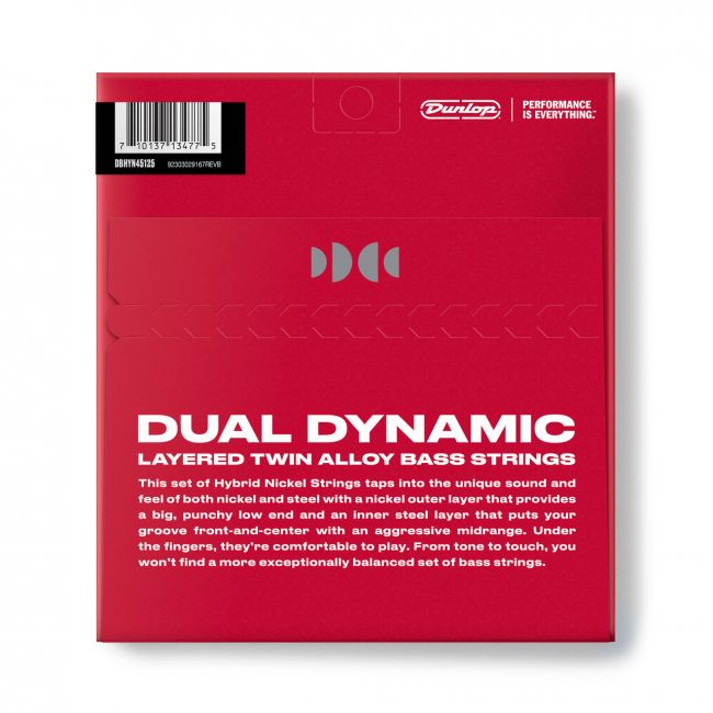 Dunlop Dual Dynamic Hybrid Nickel 45-125 - Aron Soitin