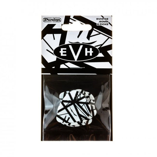 Dunlop EVH White with Black Stripes plektrat, 6kpl - Aron Soitin