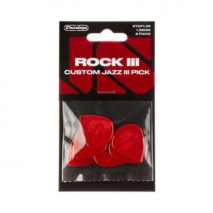 Dunlop Rock III Nylon Custom Jazz III, 6 kpl - Aron Soitin