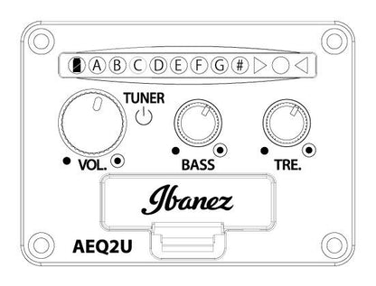 Ibanez AUC10E-OPN ukulele mikrofonilla, pussilla