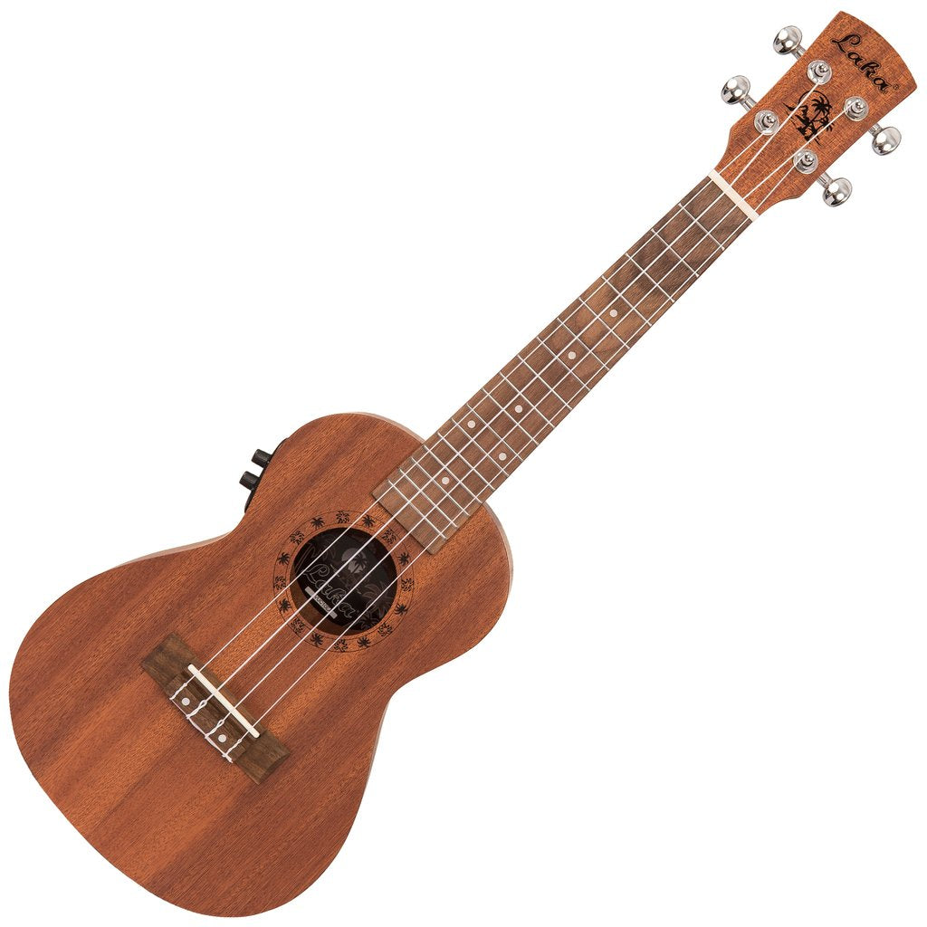 Laka Mahogany Series Electro-Acoustic Ukulele & Carry Bag ~ Concert - Aron Soitin
