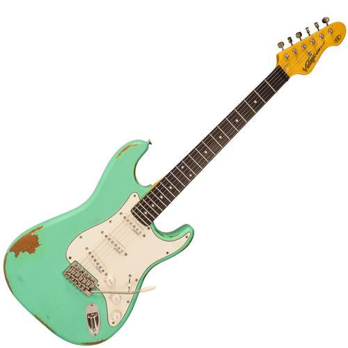 Vintage V6MRVG ICON Electric Guitar ~ Distressed Ventura Green - Aron Soitin