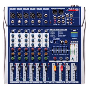 AUDIODESIGNPRO PAMX2.511 USB-MIKSERI FX/BT - Aron Soitin