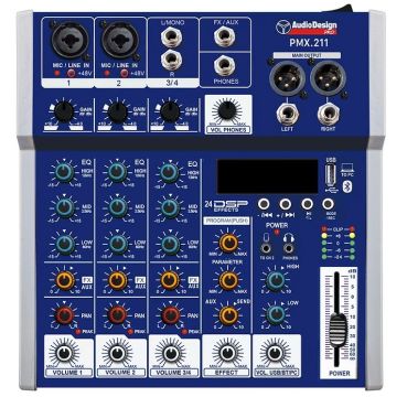 AUDIODESIGNPRO PMX.211 USB MIKSERI FX/BT - Aron Soitin