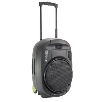 IBIZA SOUND PORT12MKII BK KANNETTAVA AKKUKÄYTTÖINEN 700W AKTIIVIKAIUTIN+ KAKSI LANGATONTA MIKKIÄ/USB/SD+BT - Aron Soitin