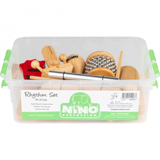 Nino puinen rytmisoitinsetti 10 lapselle NINOSET14 - Aron Soitin