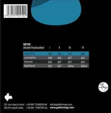 GALLI UX750 SOPRAANOUKULELEN KIELET, FLUOROCARBON
